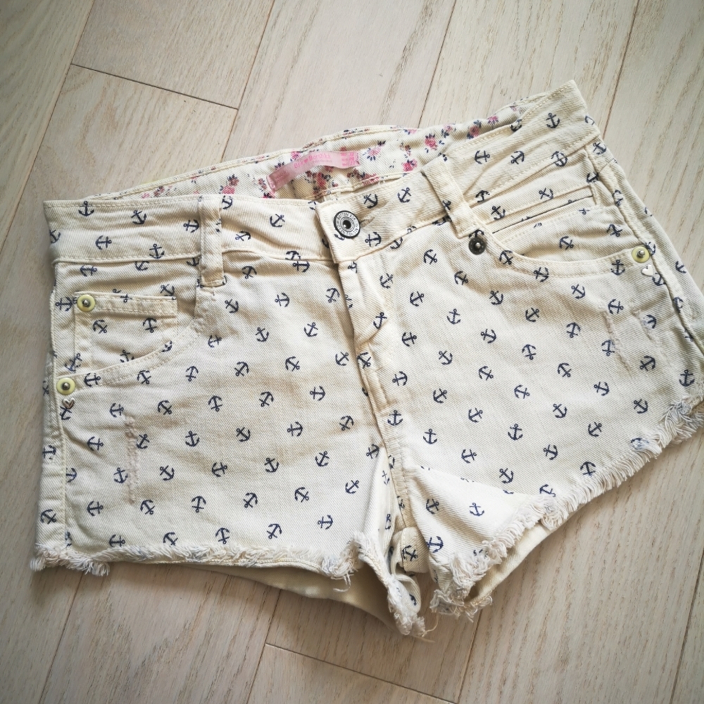 Bershka White Jean Shorts